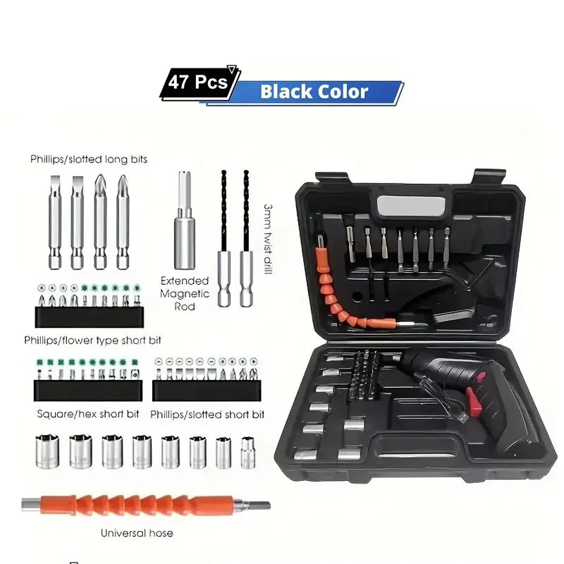 Electric Screwdriver Battery Rechargeable Cordless Screwdriver Powerful Impact Wireless Screwdriver Set Mini Drill Power Tools
