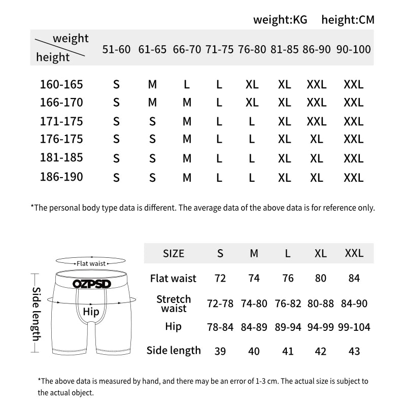 5Pcs Fashion Print Men Underwear Boxer Cueca Man Panties Lingerie Men Underpants Boxershorts Trunks Plus Size XL-5XL Men's Boxer