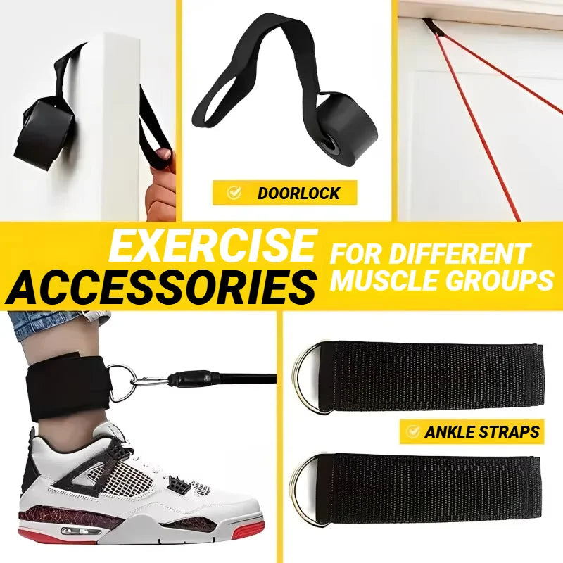 11pcs/Set Pull Rope Resistance Bands Portable Fitness Equipment Ankle Strap Chest Expander Elastic Exercise Band