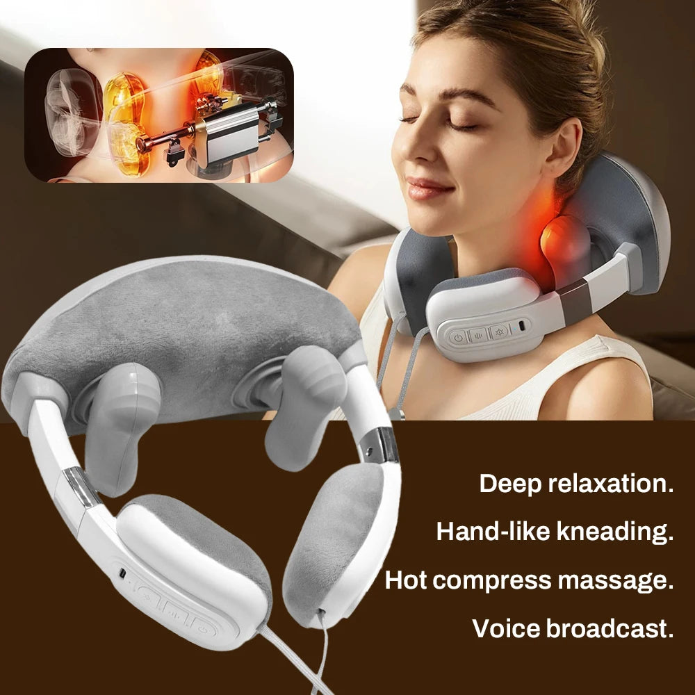 Simulated Finger Massage Multifunctional Massager, Adjustable in Multiple Gears, Fully Wrapped Shoulder and Neck Massage Shawl, Constant Temperature Heating + Stereo Kneading, Straight Muscle Strain