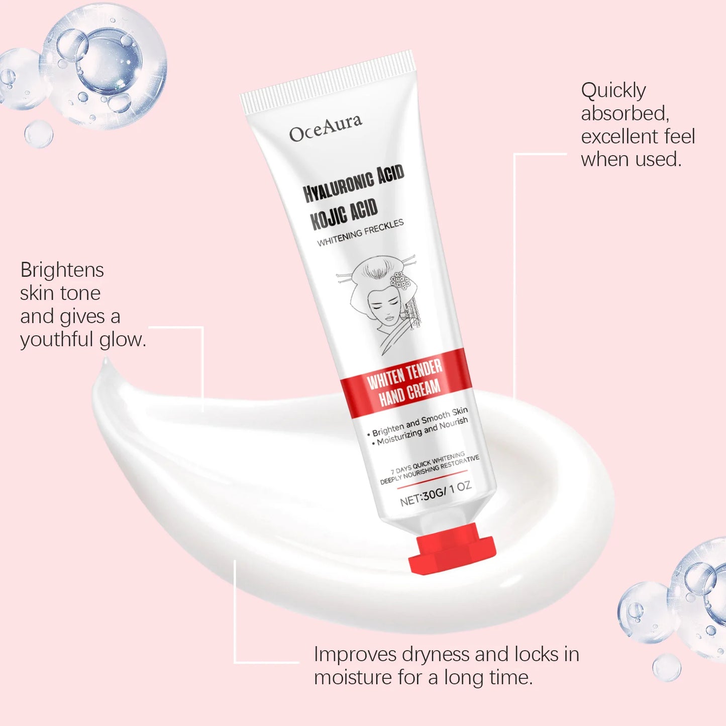 Oceaura Hand Skin Care Cream Nourishing Reduce Dryness Repair Cracked Fresh Fragrance Whitening Moisturize Skin Hand Care Cream