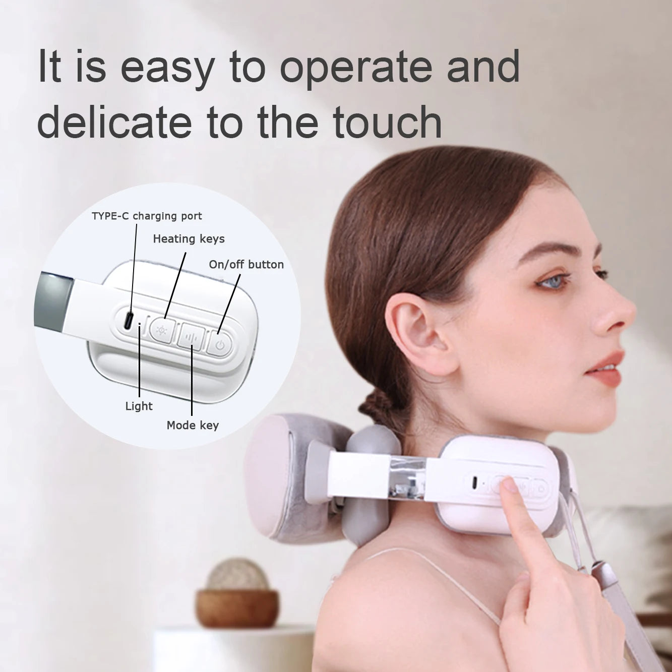 Simulated Finger Massage Multifunctional Massager, Adjustable in Multiple Gears, Fully Wrapped Shoulder and Neck Massage Shawl, Constant Temperature Heating + Stereo Kneading, Straight Muscle Strain