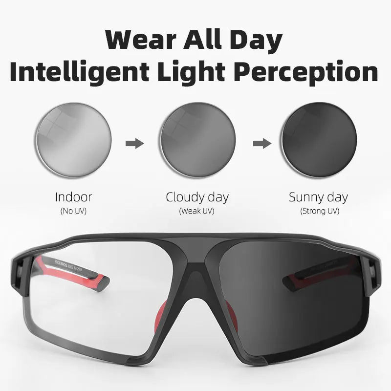 Rockbros Photochromic Cycling Glasses for Men and Women Sports
