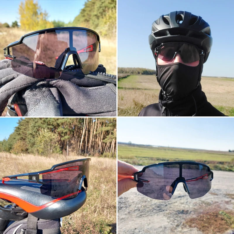 Rockbros Photochromic Cycling Glasses for Men and Women Sports