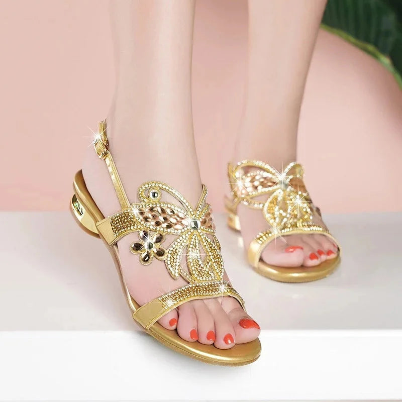 BEYARNE Fashion women's sandals Women Crystal Slippers Glitter Bling Female Flip Flops Outdoor Ladies Slides Hot Beach Shoes