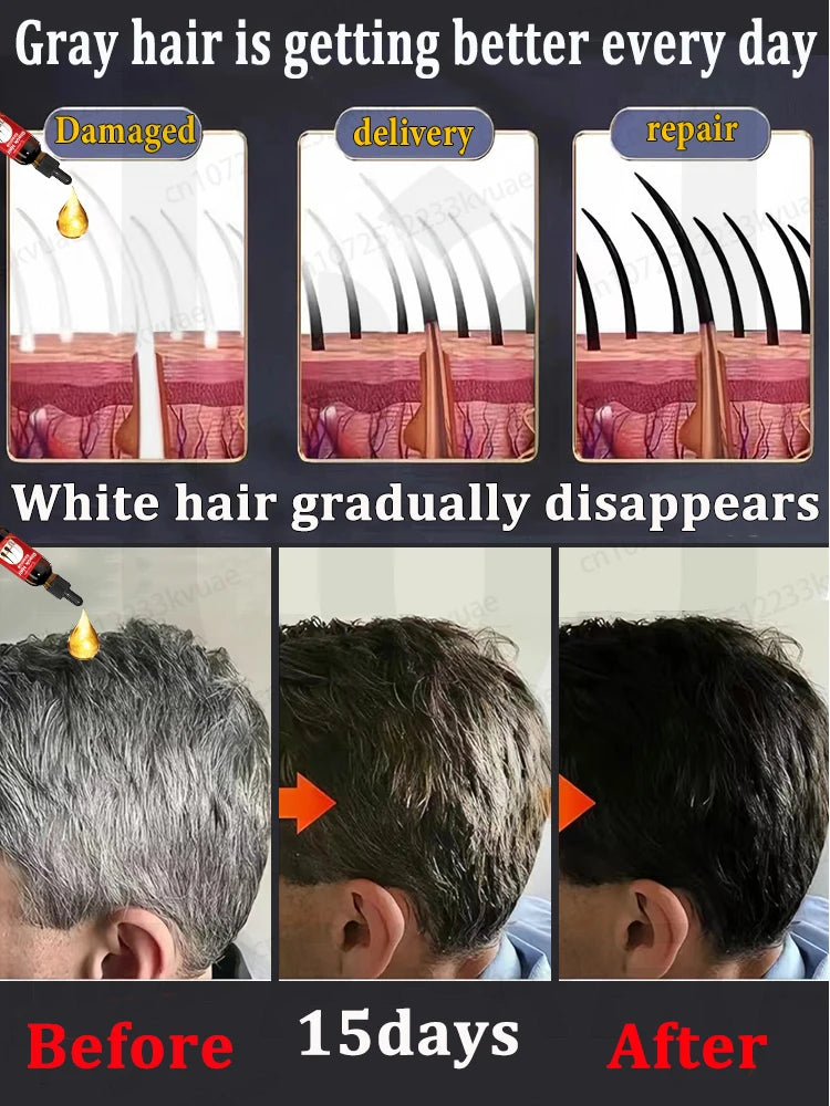 Quickly turn white hair black, the effect is visible
