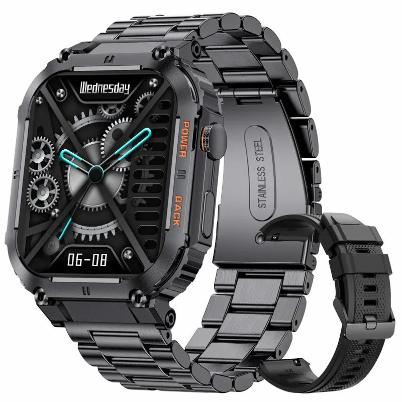 LIGE 1.96”Bluetooth Call Smart Watch Men 400mAh Waterproof Sport Fitness Tracker health monitor Smartwatch for Android IOS Phone