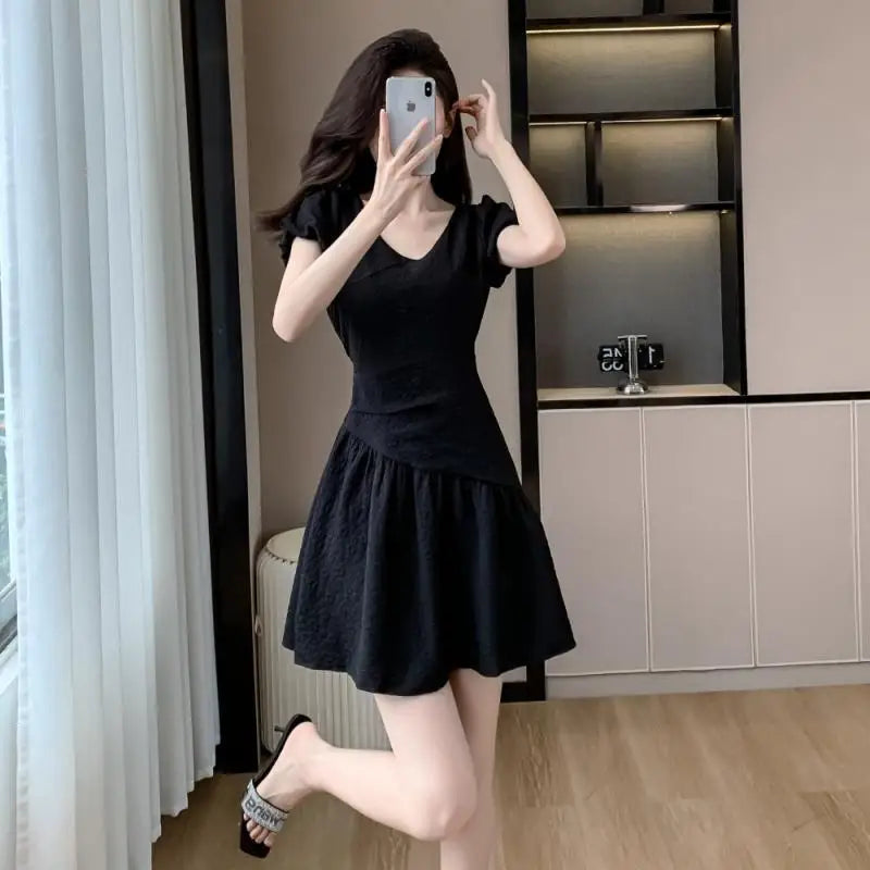 Woman Dress Short Sleeve Cheap Dresses for Women Casual Aesthetic Korean Style Designer Elegant Luxury Outfits Trendy Curvy Hot