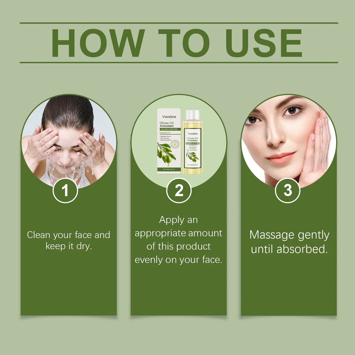 Viareline Olives Oil Body Essence Oil Deeply Moisturizing Anti-oxidant Nourishing Improve Tightness Restoring Face Skin Care Oil