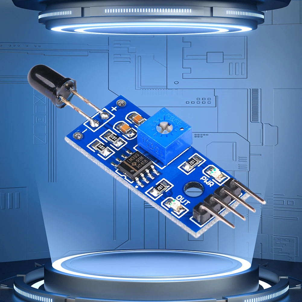 4 Pin Fire Detector Infrared Receiver Module Sensitivity Adjustable Fire Source Detection Module Accessories for Arduino DIY Kit