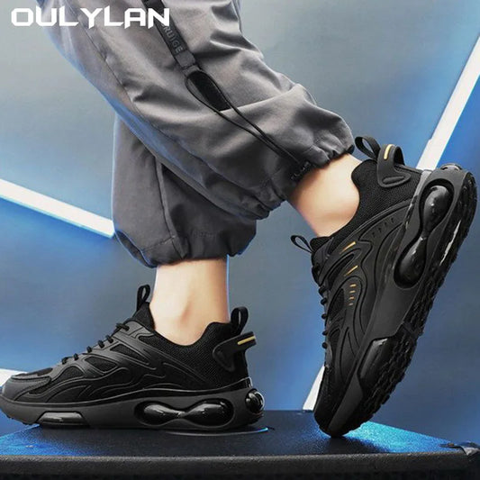 Oulylan Black Shoes Men Casual Sneakers Mesh Breathable Shoes Male Running Trainers Man Sports Shoes Lightweight Shoes