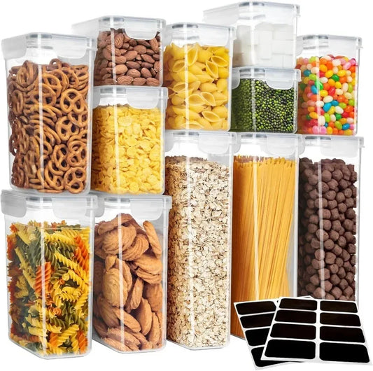 Good 16 Pack Airtight Food Storage Container Set, BPA Free Kitchen Pantry Organization, Kitchen Canisters for Cereal,Spaghetti