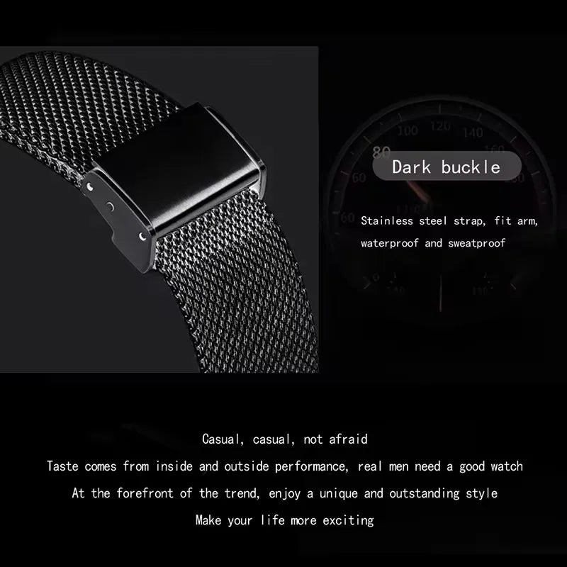 LIGE Fashion Ultra-Thin Mesh Watch Men Business Sports Men's Quartz Wristwatches Waterproof Date Chronograph Relogios Masculino