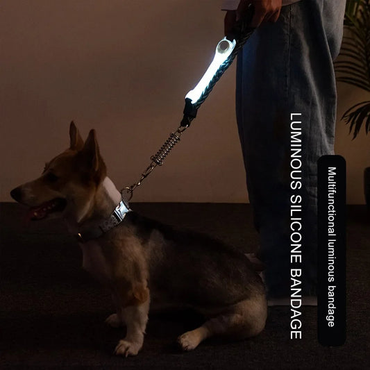 Light Up Dog Collars Night Safety LED Lighting Necklace Collar Battery Operated for Pet Dog Puppy Night Walking Glow LED Collar