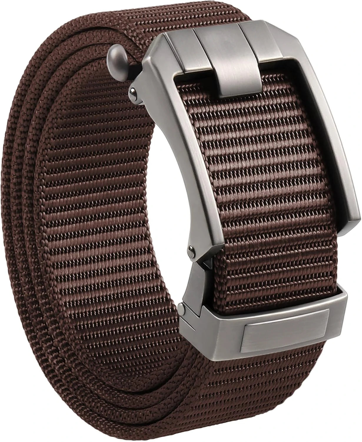 Ratchet Belt for Men, Nylon Web Tactical Belt with Automatic Slide Buckle, Adjustable Trim to Fit