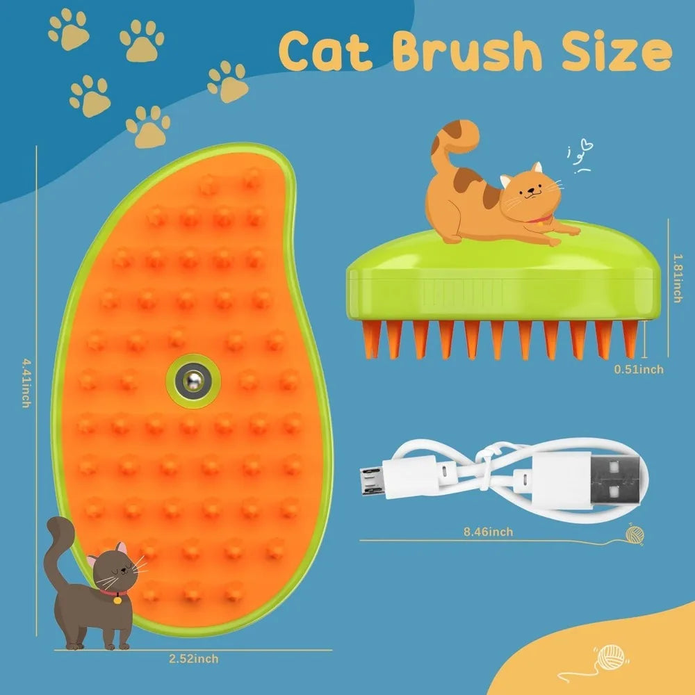 Cat Steam Brush, Pet Steamer Brush, Steamy Cat Brush, Cat Water Brush for Massage Self Cleaning, Steaming Cat Brush for Removing
