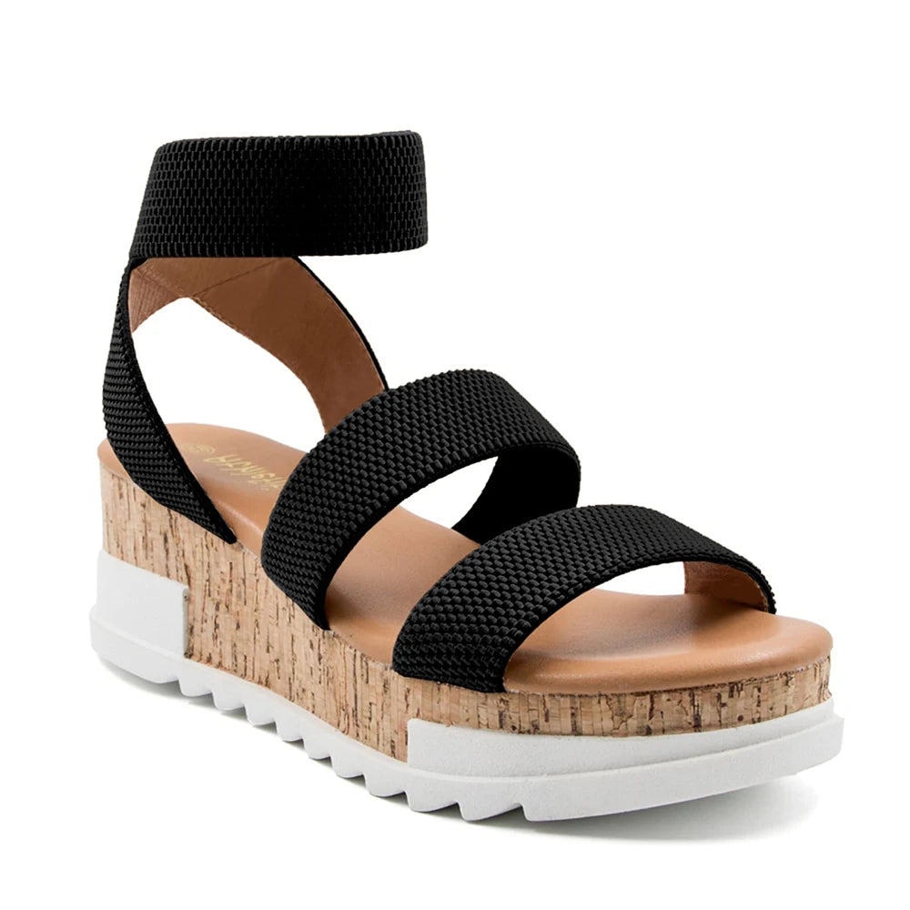 Summer Women's Platform Wedge Sandals Casual Cork Strap Shoes