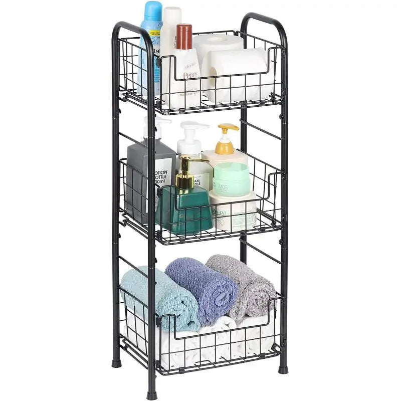 Three layer household goods floor mounted anti rust and waterproof shower storage rack
