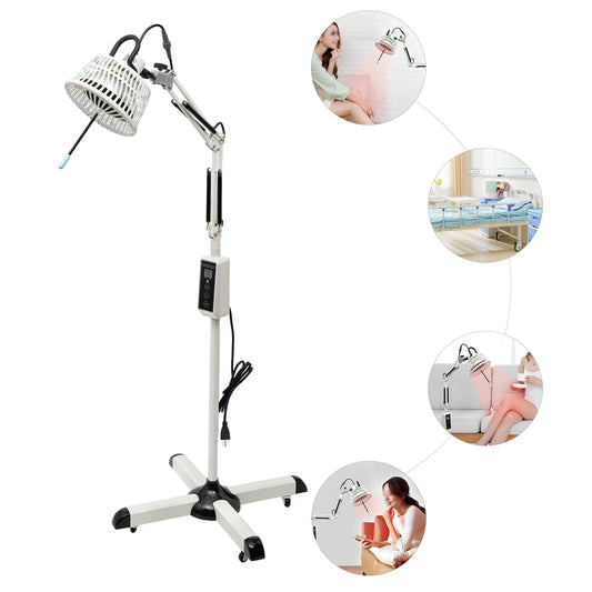 300W Infrared Heat Lamp Far Infrared Light Therapy Lamp 220V/110V with Base for Homes, Spas and Beauty Salons