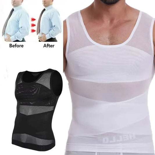 Tank Top Gynomastica Sleeveless Shapewear Vest Mesh Cross Suit 3XL Compression Shirt for Men Slimming Undershirt Body Shaper