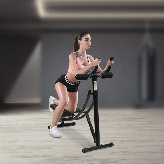 Ab Workout Equipment For Home Gym Foldable Core&Abdominal Exercise Machine W/ 3 Intensities Digital Display 330lbs