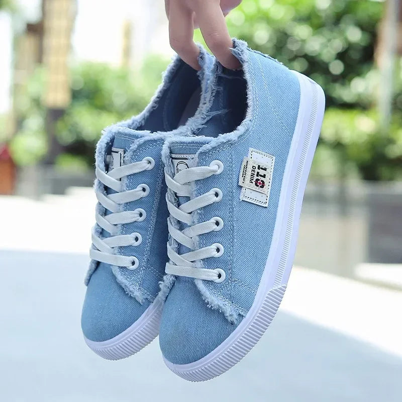 2024 Spring Summer Women Canvas Lace Up Low Top Sneakers