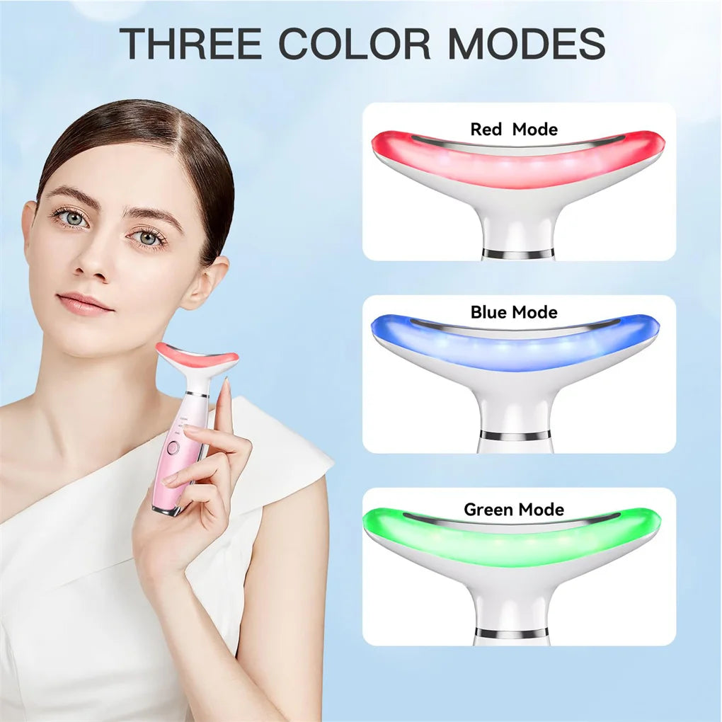 Neck Face Massager, Skin Care Face Massage Tool, 3-in-1 Facial Massager, Face Sculpting Tool with Thermals, Vibration