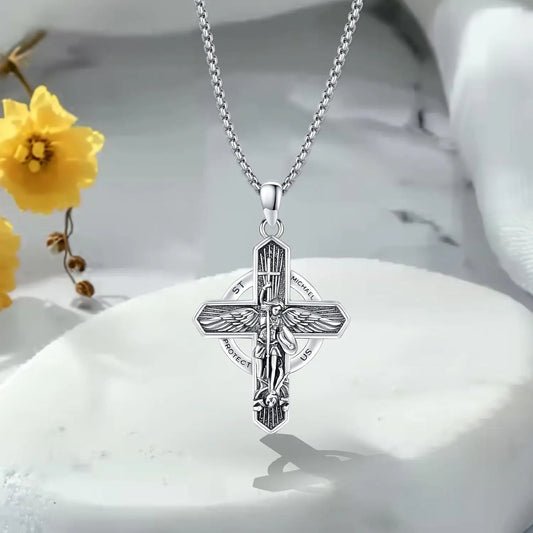 Saint Michael Necklace 925 Sterling Silver Pendant Jewelry Gift