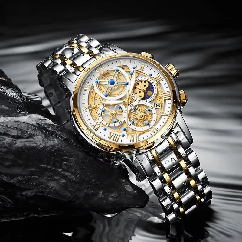 LIGE Luxury Fashion Men Watch Waterproof Luminous Date Man Wristwatch Stainless Steel Chronograph Quartz Men's Watches Reloj
