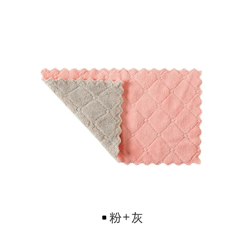 10pcs Absorbent Kitchen Towels Soft Microfiber Cleaning Cloths Non-stick Oil Dish Cloth Rags For Kitchen Dish Towel