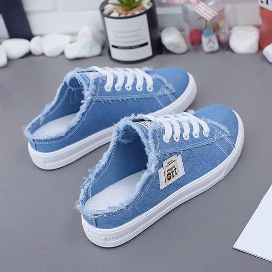 2024 Spring Summer Women Canvas Lace Up Low Top Sneakers