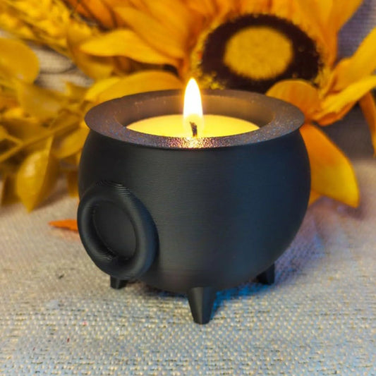 Cauldron Tea Light Holder Aromatherapy Diffuser Candle Jar for Holiday Themed Decoration Desktop Ornament Holiday Candle Holder