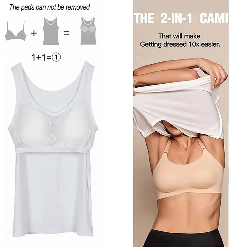 Fitness Workout Running Shirts Compression Camisole Shapewear Tank Top for Women with Built in Bra Women's Padded Sports Bra