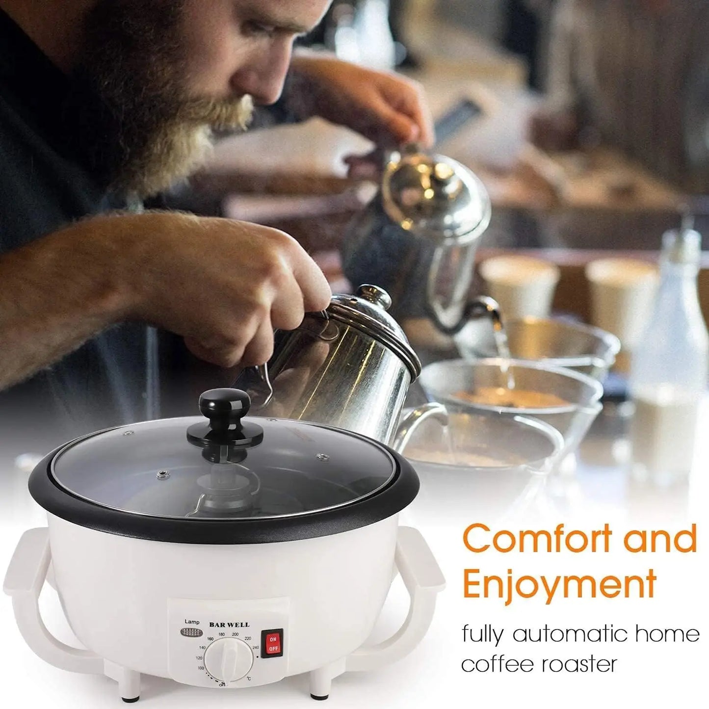 220V Coffee Roaster Machine Home Coffee Bean Baker Roaster Household Electric Coffee Bean Roasting Machine