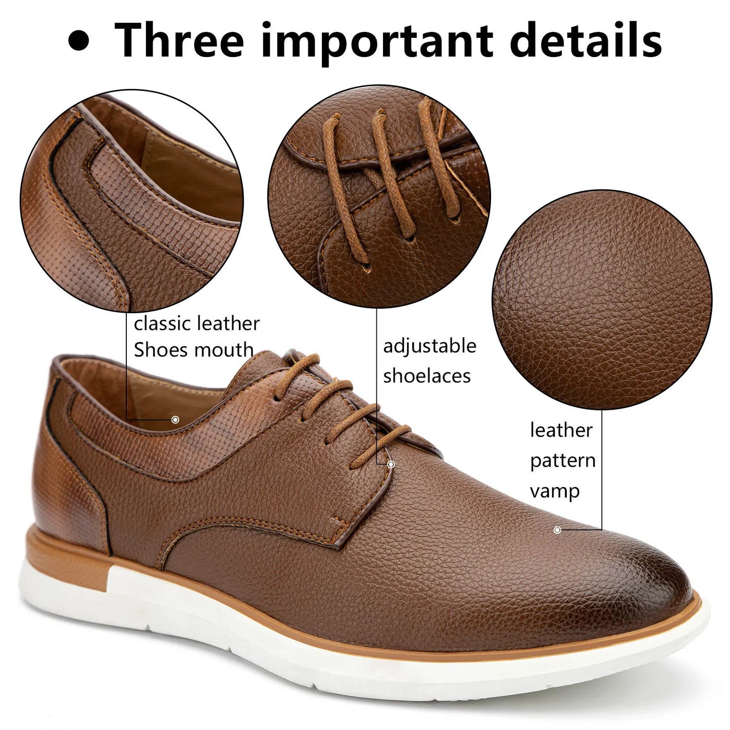 Mens White Soled Oxfords Shoes Casual Dress Shoes Fashion lace up