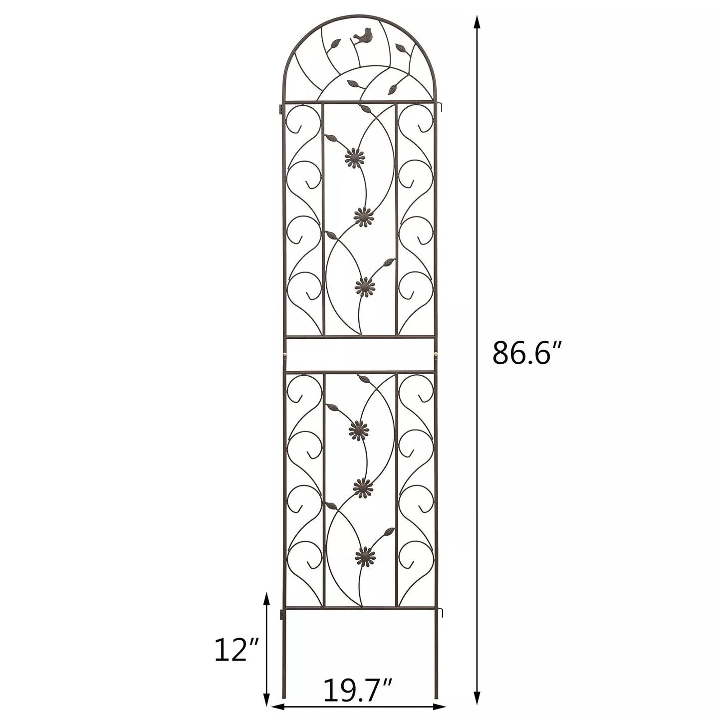 2/4 Pack Garden Trellis for Climbing Plants Metal Fence 87''x20'' Panel Yard Corner Garden Decorations Outdoor Garden Fence