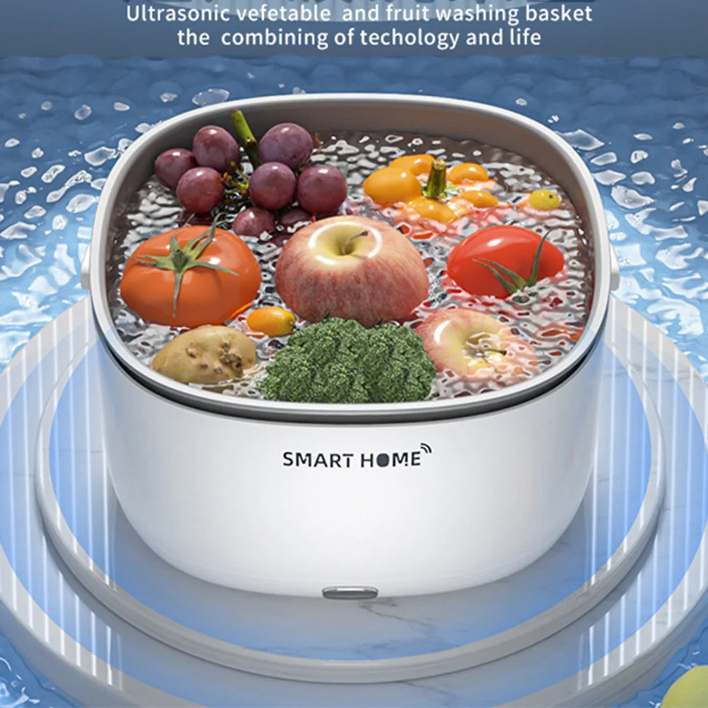 Ultrasound Vegetable Washing Machine Household Electric Vegetable Washers Wireless Kitchen Gadgets for Tableware Bottles