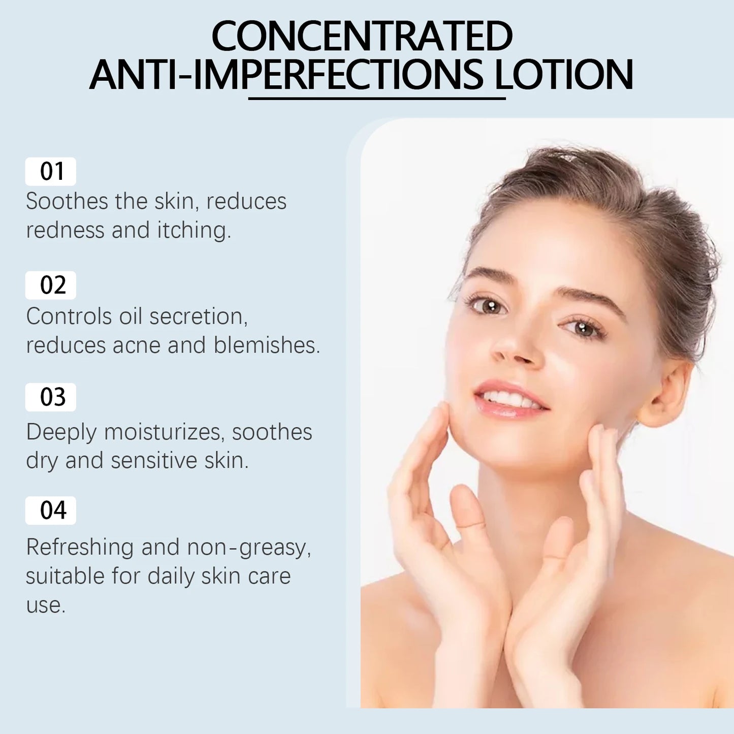 Viareline Face Skin Care Lotion Acne Treatment Eliminate Blackheads Soothing Skin Reduce Redness Non-greasy Acne Care Lotion