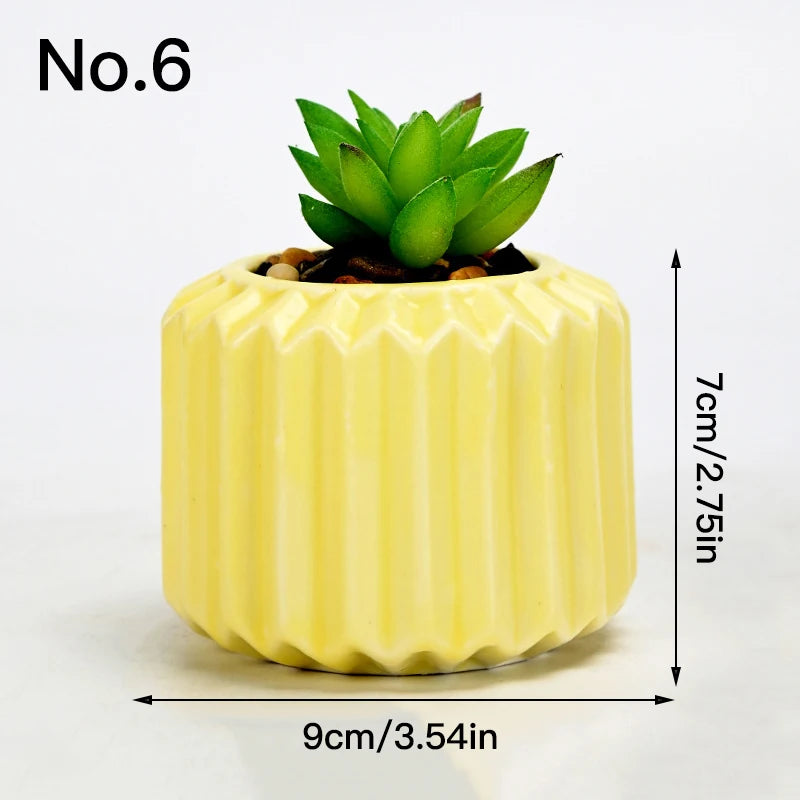 Simple Ceramic Flower Pot Succulent Pot Planter Home Decor Desktop Ornaments Garden Supplies Bonsai Plant Pot