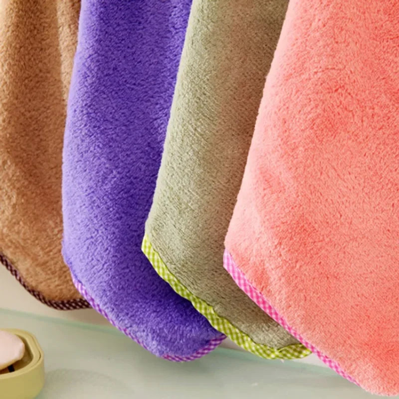 New Coral Velvet Hand Towel Cartoon Animal Rabbit Kitchen Hanging Bath Wipe Towel Washcloths Kids Handkerchief