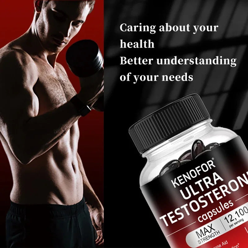 Men's Fitness Enhancer - Supports Improved Efficiency, Speed, Strength, Fatigue Relief, Increased Muscle Mass, 120 Capsules