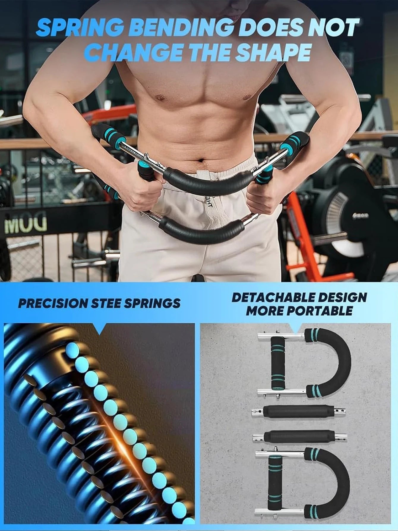 Adjustable Arm Trainer 3 Levels Detachable Chest Training Twister Home Workout Equipment Upper Body Strength Training