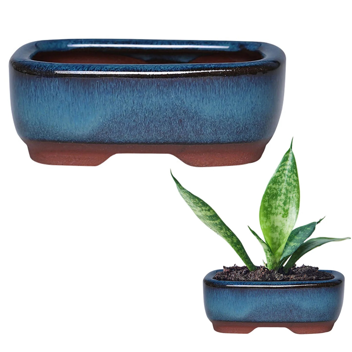 Ceramic Flower Pots with Drain Hole Rectangle Ceramic Garden Planter Pots for Balcony Living Room Bedroom shipping from usa