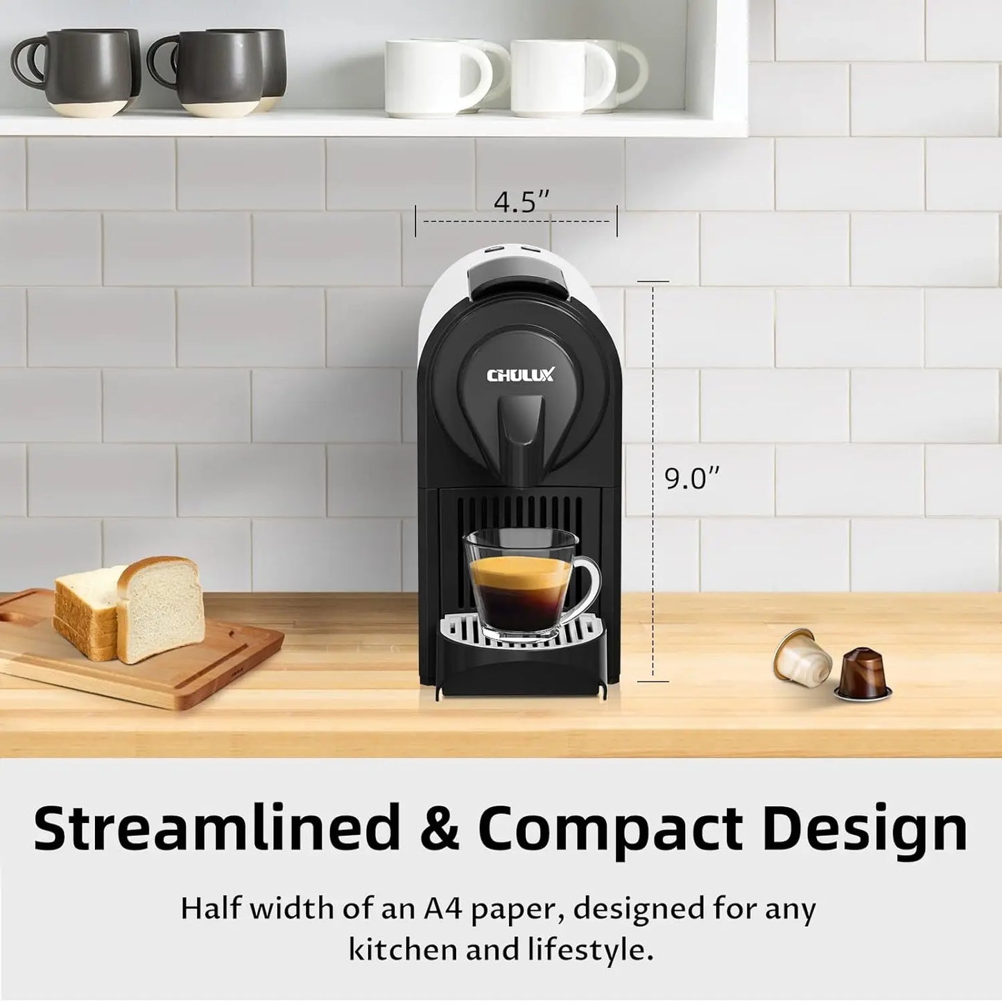 Pro Espresso Machine, Mini Espresso Machine for Nespresso Original Capsules, Single Serve Coffee Machine for Home Espresso & Lun