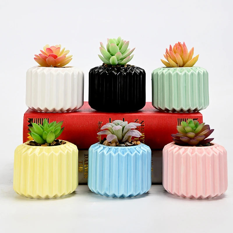 Simple Ceramic Flower Pot Succulent Pot Planter Home Decor Desktop Ornaments Garden Supplies Bonsai Plant Pot