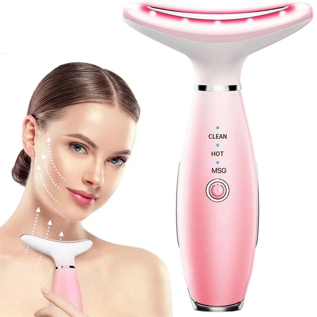 Neck Face Massager, Skin Care Face Massage Tool, 3-in-1 Facial Massager, Face Sculpting Tool with Thermals, Vibration