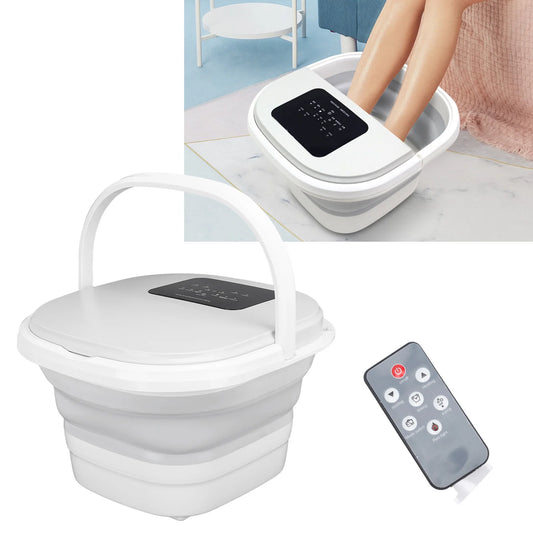 Smart Foldable Foot Soak Tub Remote Control 420W 8L Large Capacity Heating Foot Spa Massager Soaker with 8 Set Rollers