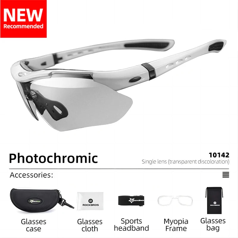 Rockbros Photochromic Cycling Glasses for Men and Women Sports