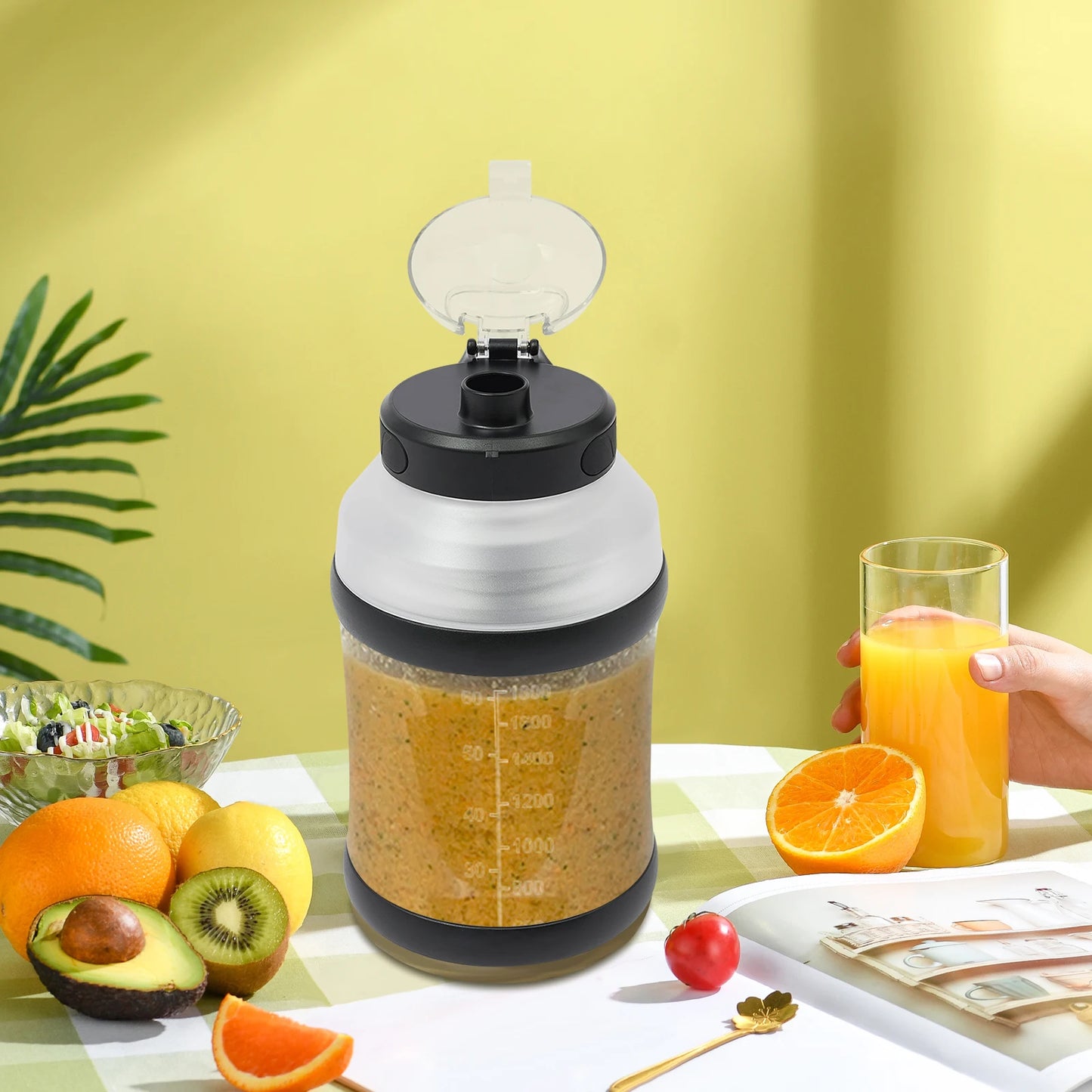 150W Portable Juice Extractor Electric Blender Large Capacity Six Blades Blender Kitchen Milkshakes Blender USB Rechargeable