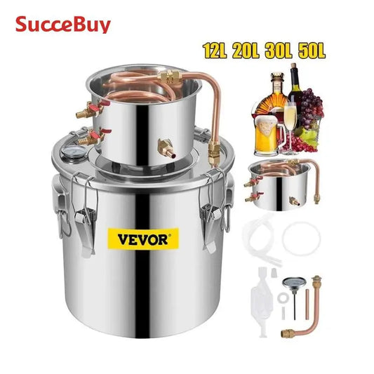 SucceBuy 3 5 8 13 Gal Distiller Alambic Alcohol Still Stainless Copper DIY Home Brew Water Wine Essential Oil Brewing Kit